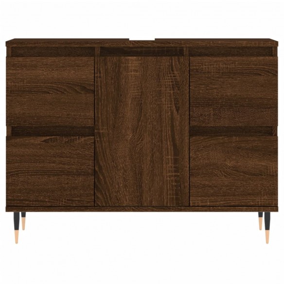 Armoire salle de bain chêne marron 80x33x60cm bois d'ingénierie