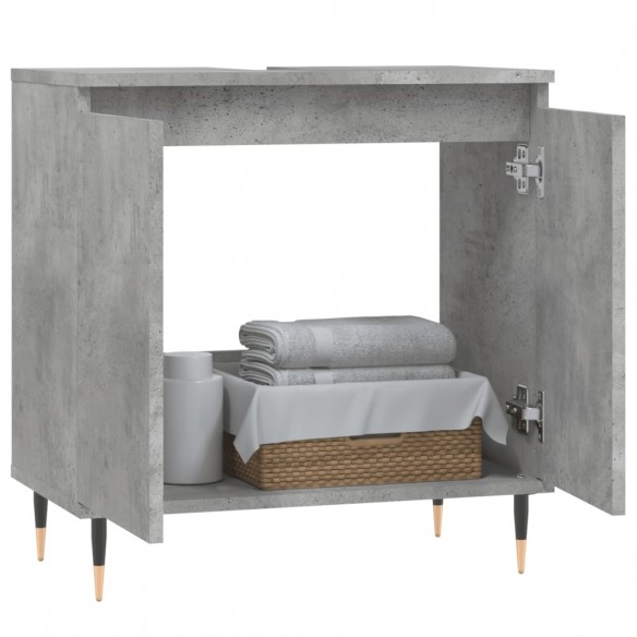 Armoire de bain gris béton 58x33x60 cm bois d'ingénierie