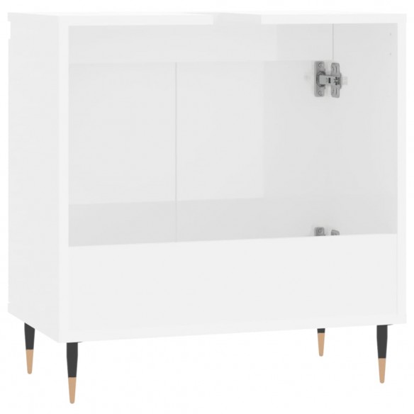 Armoire de bain blanc brillant 58x33x60 cm bois d'ingénierie