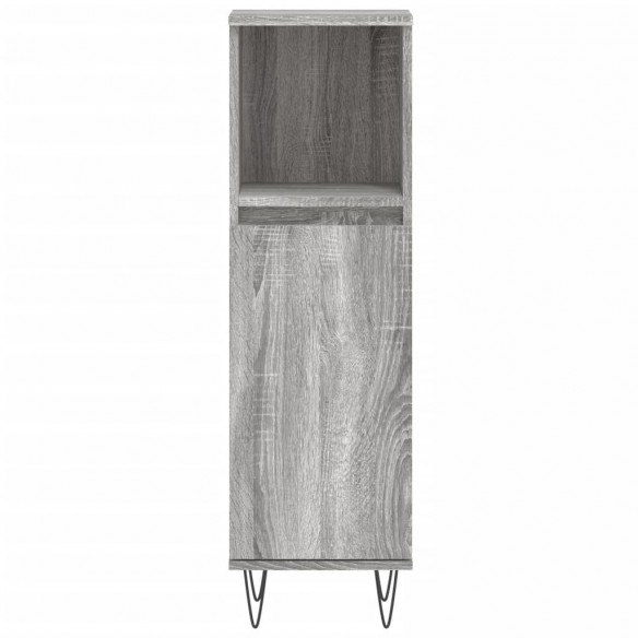 Armoire salle de bain sonoma gris 30x30x100 cm