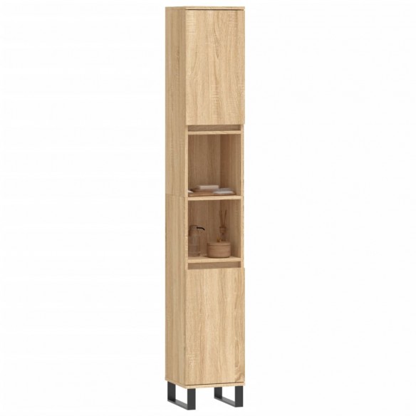 Armoire salle de bain chêne sonoma 30x30x190 cm