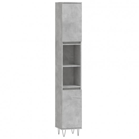 Armoire de salle de bain gris béton 30x30x190 cm