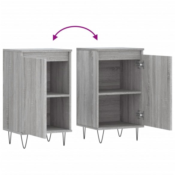 Buffets 2 pcs sonoma gris 40x35x70 cm bois d'ingénierie