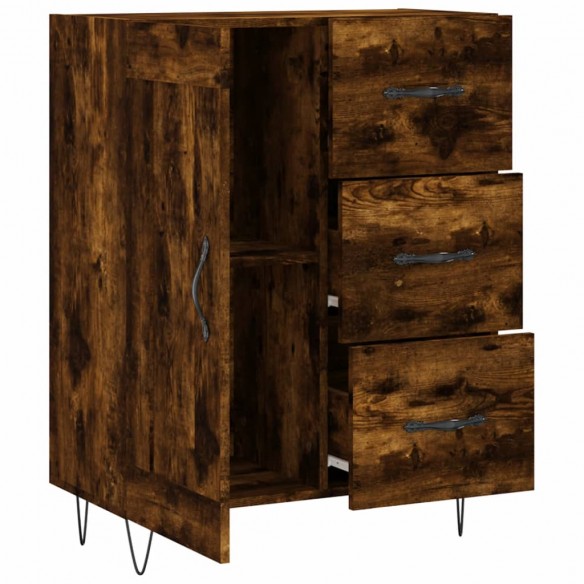 Buffet chêne fumé 69,5x34x90 cm bois d'ingénierie