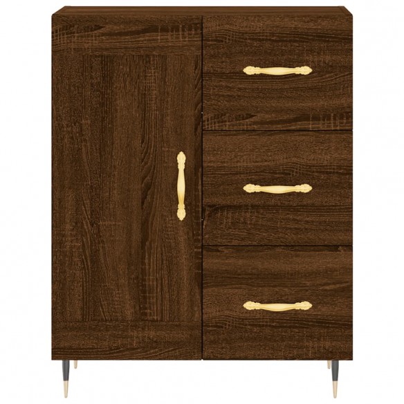 Buffet chêne marron 69,5x34x90 cm bois d'ingénierie