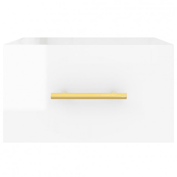 Tables de chevet murales 2 pcs blanc brillant 35x35x20 cm