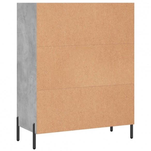 Armoire à étagères gris béton 69,5x32,5x90 cm bois d'ingénierie