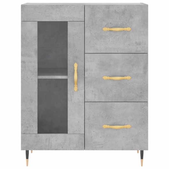 Buffet gris béton 69,5x34x90 cm bois d'ingénierie