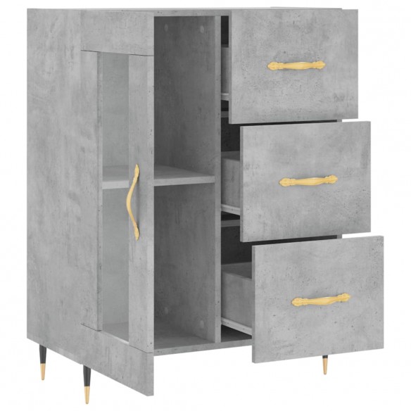 Buffet gris béton 69,5x34x90 cm bois d'ingénierie