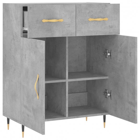 Buffet gris béton 69,5x34x90 cm bois d'ingénierie