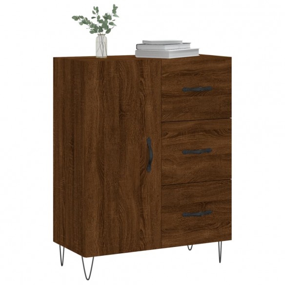 Buffet chêne marron 69,5x34x90 cm bois d'ingénierie