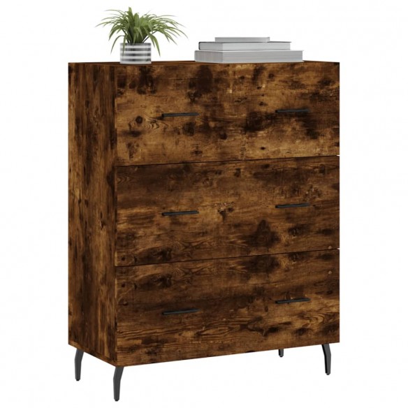 Buffet chêne fumé 69,5x34x90 cm bois d'ingénierie