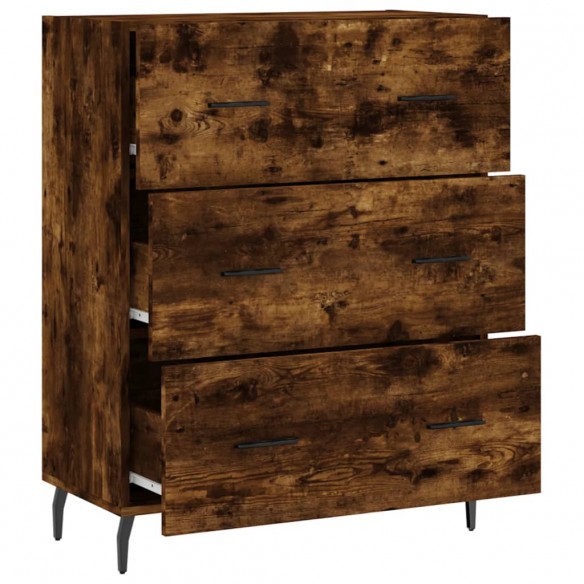 Buffet chêne fumé 69,5x34x90 cm bois d'ingénierie