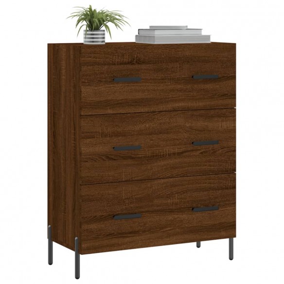 Buffet chêne marron 69,5x34x90 cm bois d'ingénierie