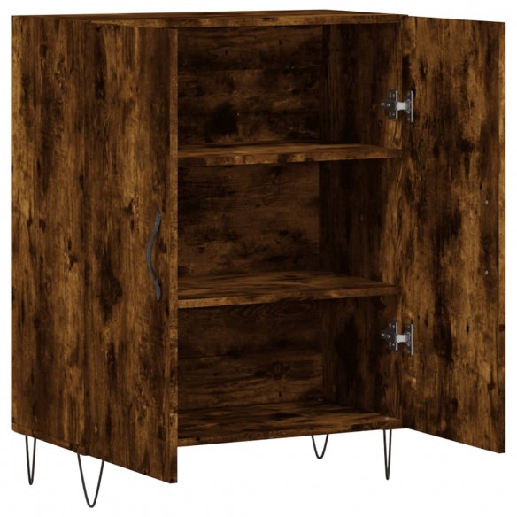 Buffet chêne fumé 69,5x34x90 cm bois d'ingénierie