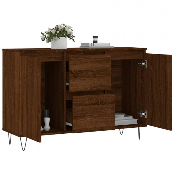 Buffet chêne marron 104x35x70 cm bois d'ingénierie