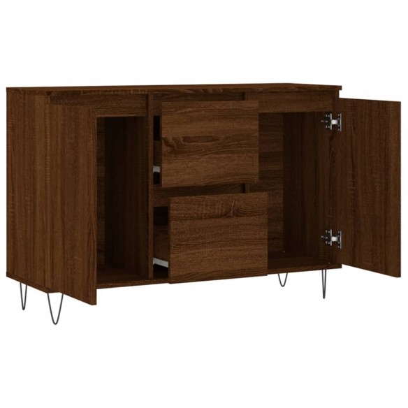 Buffet chêne marron 104x35x70 cm bois d'ingénierie