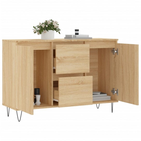 Buffet chêne sonoma 104x35x70 cm bois d'ingénierie