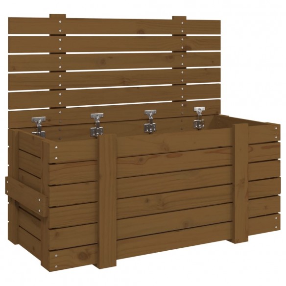 Boîte de rangement Marron miel 91x40,5x42 cm Bois massif pin