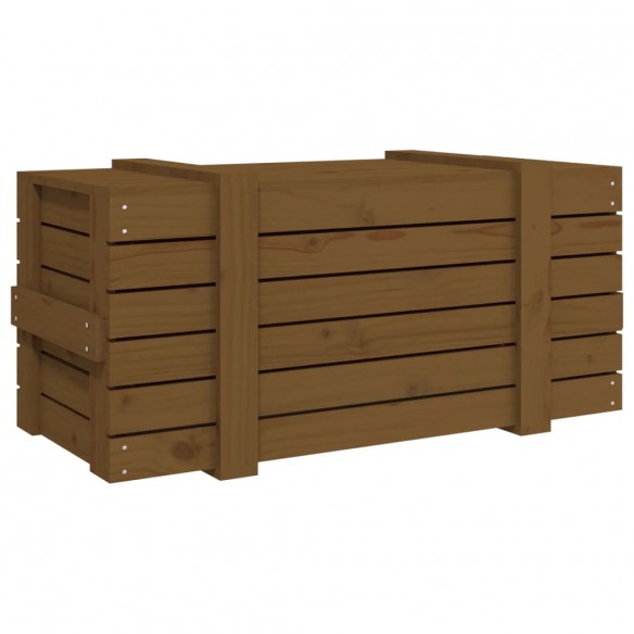 Boîte de rangement Marron miel 91x40,5x42 cm Bois massif pin