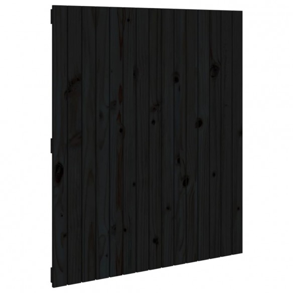 Tête de lit murale Noir 95,5x3x110 cm Bois massif de pin