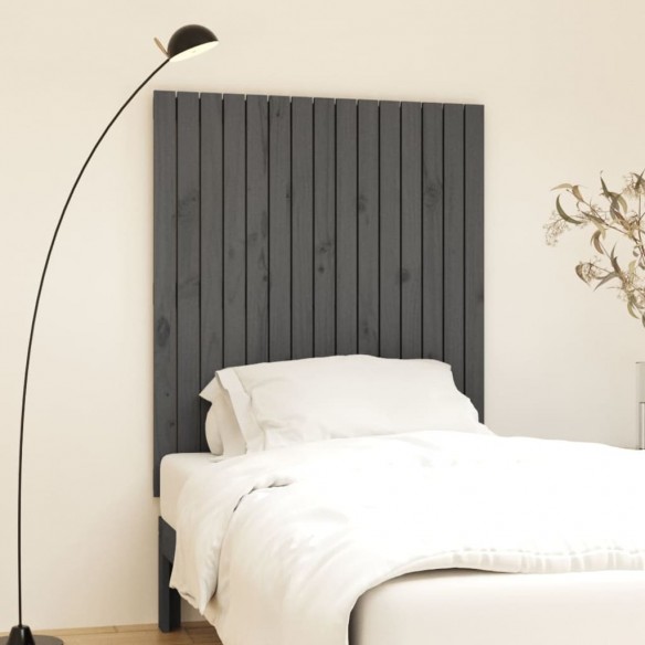 Tête de lit murale Gris 95,5x3x110 cm Bois massif de pin