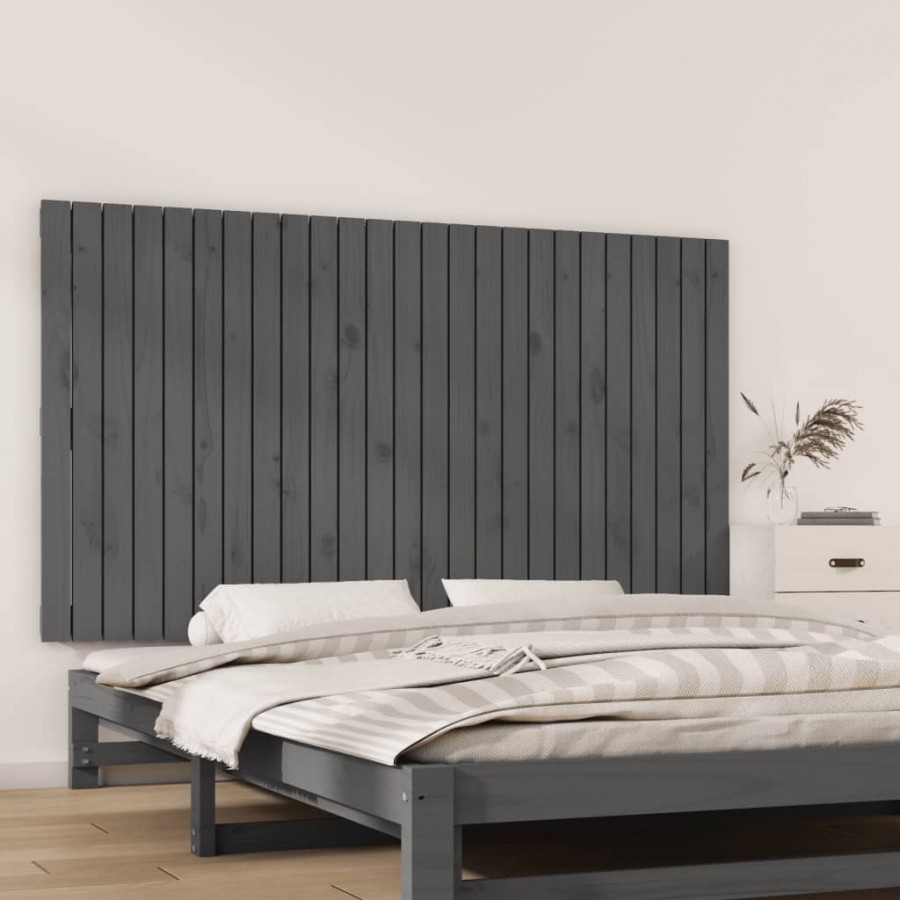 Tête de lit murale Gris 159,5x3x90 cm Bois massif de pin