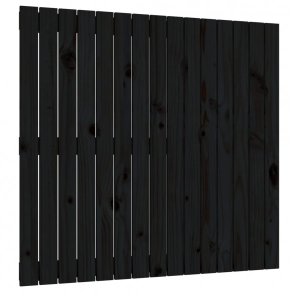 Tête de lit murale Noir 95,5x3x90 cm Bois massif de pin