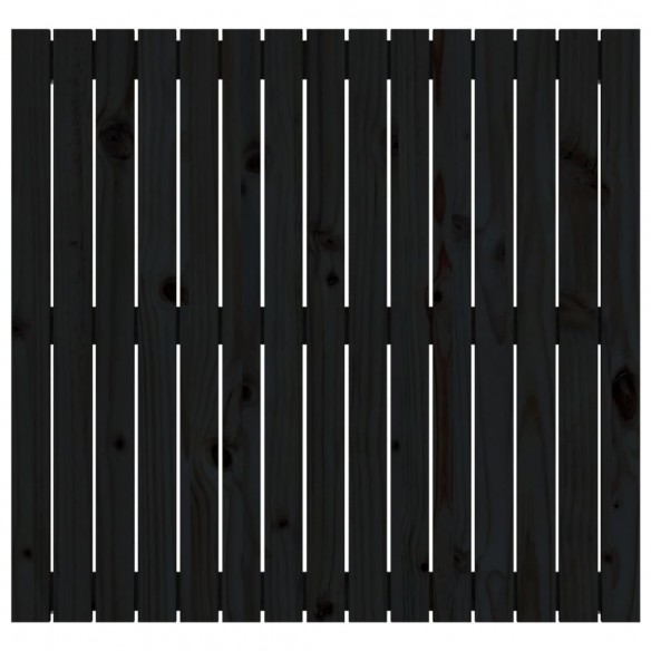 Tête de lit murale Noir 95,5x3x90 cm Bois massif de pin