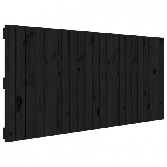 Tête de lit murale Noir 140x3x60 cm Bois massif de pin