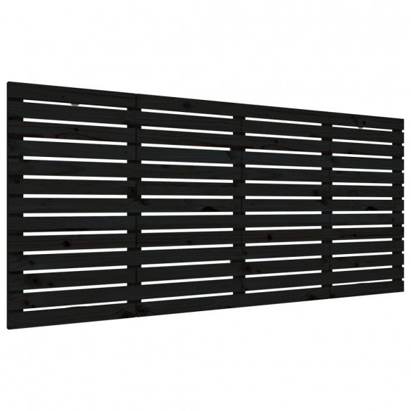 Tête de lit murale Noir 156x3x91,5 cm Bois massif de pin