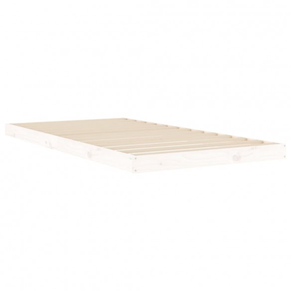 Cadre de lit blanc 100x200 cm bois de pin massif