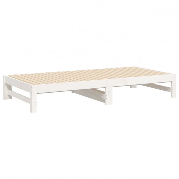 Lit coulissant Blanc 2x(75x190) cm Bois de pin massif