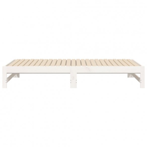 Lit coulissant Blanc 2x(75x190) cm Bois de pin massif