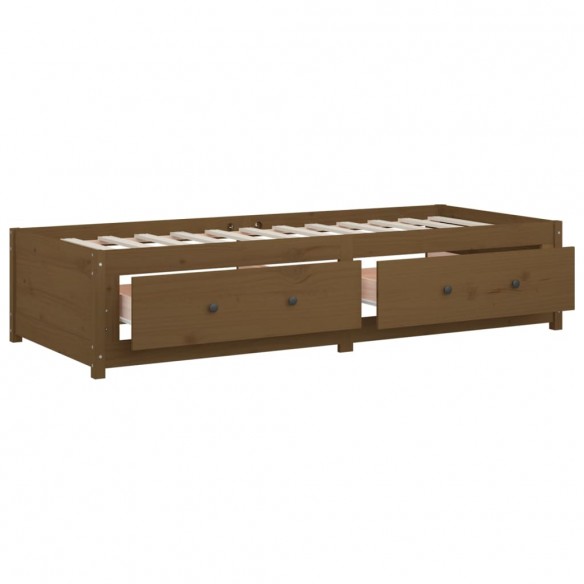 Lit de jour Marron miel 90x190 cm Simple Bois de pin massif