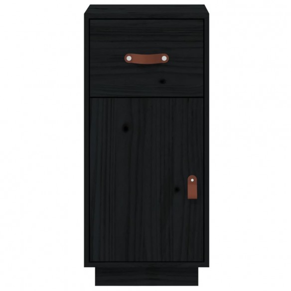 Buffet Noir 34x40x75 cm Bois massif de pin