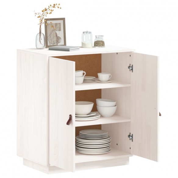 Buffet Blanc 65,5x40x75 cm Bois massif de pin