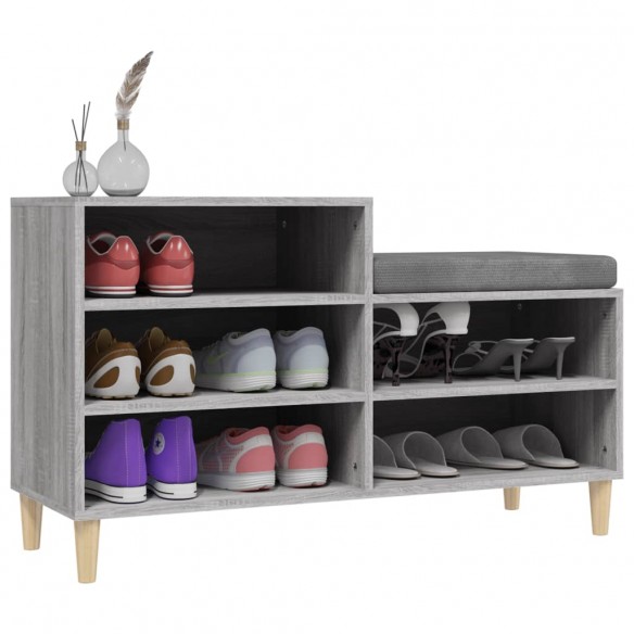 Armoire à chaussures Sonoma gris 102x36x60 cm Bois d'ingénierie