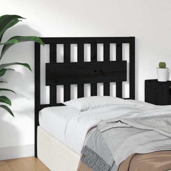 Tête de lit Noir 95,5x4x100 cm Bois massif de pin