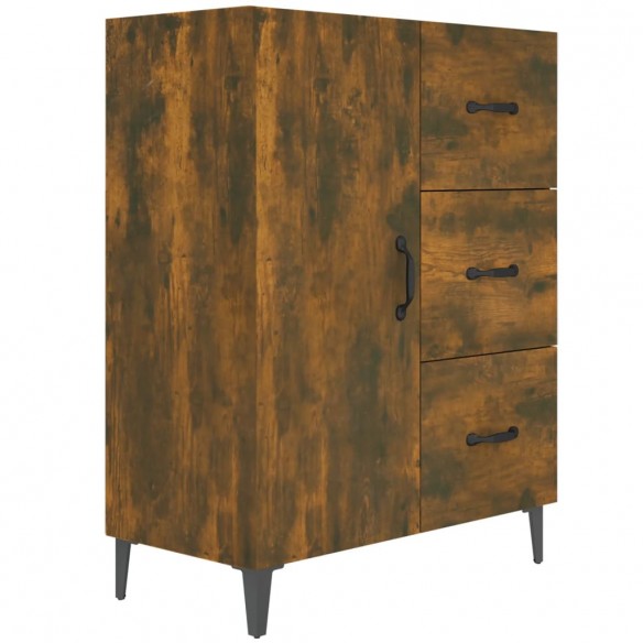 Buffet chêne fumé 69,5x34x90 cm bois d'ingénierie