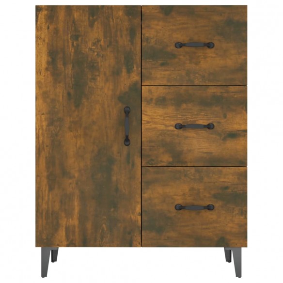 Buffet chêne fumé 69,5x34x90 cm bois d'ingénierie