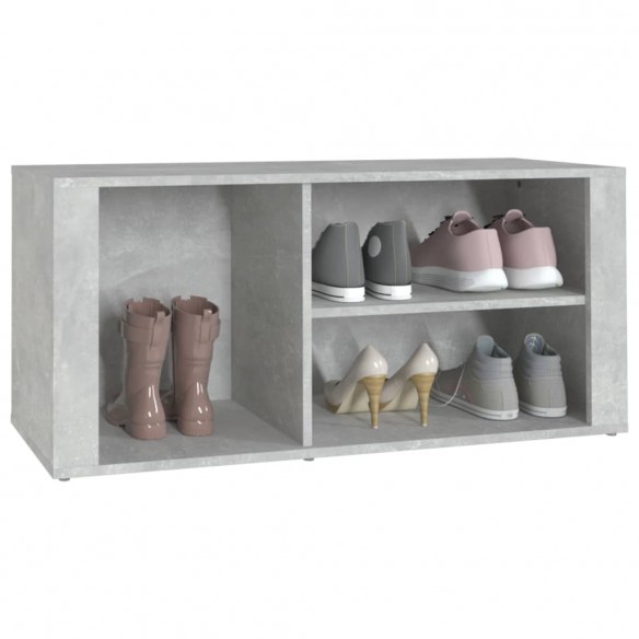 Armoire à chaussures Gris béton 100x35x45 cm Bois d'ingénierie