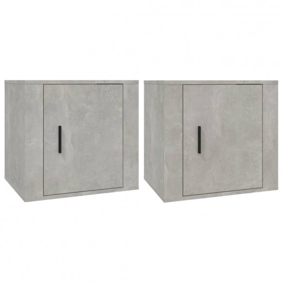 Tables de chevet 2 pcs Gris béton 50x39x47 cm