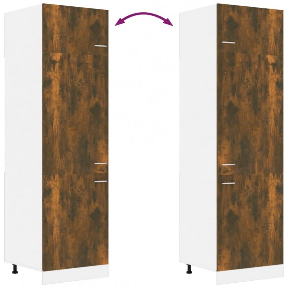 Armoire à réfrigérateur Chêne fumé 60x57x207 cm Bois