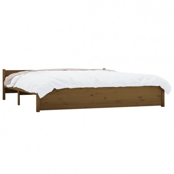 Cadre de lit Marron miel Bois massif 180x200 cm Super King