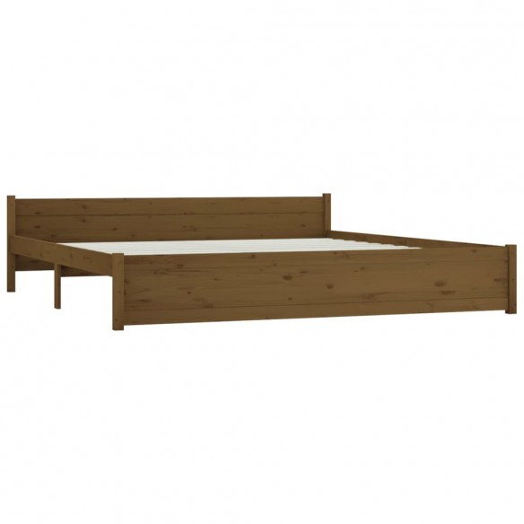 Cadre de lit Marron miel Bois massif 180x200 cm Super King