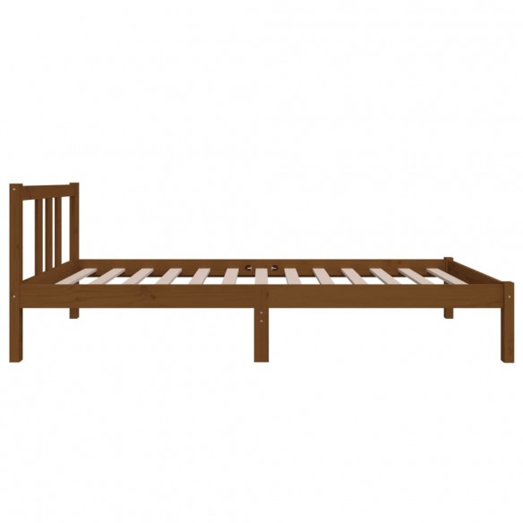 Cadre de lit Marron miel Bois massif 75x190 cm Petit simple