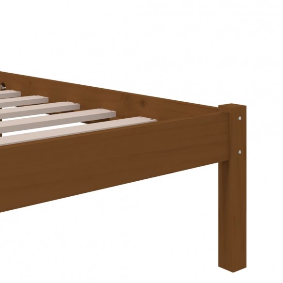 Cadre de lit Marron miel Bois massif 75x190 cm Petit simple