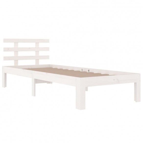 Cadre de lit Blanc Bois massif 90x190 cm Simple