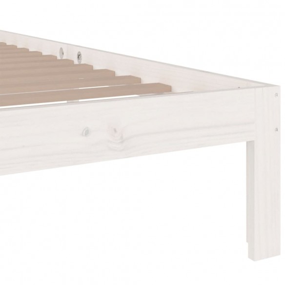 Cadre de lit Blanc Bois massif 90x190 cm Simple